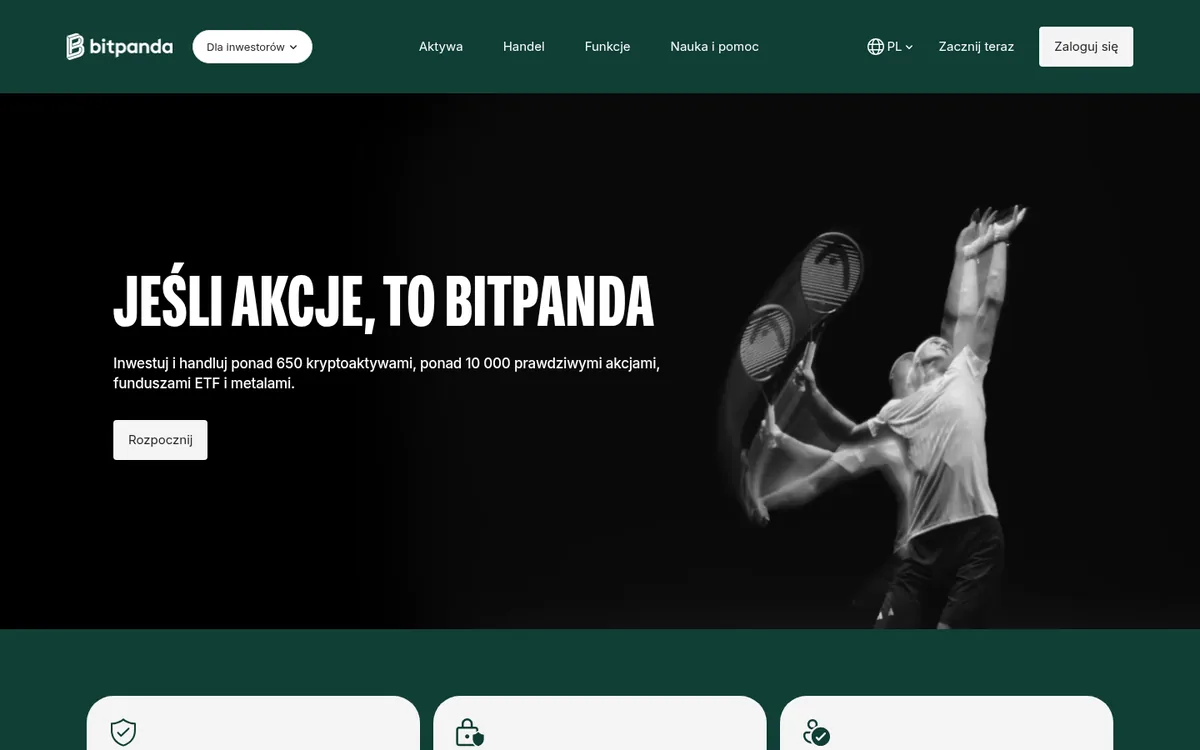 Strona główna Bitpanda na komputerze – kup kryptowalutę w serwisie Bitpanda